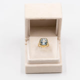 Anello vintage in oro giallo 14k con acquamarina (7.7ct), anni '70