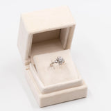 Anello vintage in oro bianco 14k con diamanti (0,90ctw), anni '60