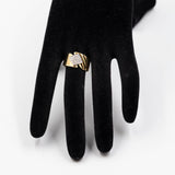 Anello vintage in oro giallo 18k con diamanti (0,21ctw), anni '80