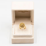 Anello vintage in oro giallo 18k con diamanti (0.50ctw), anni '70