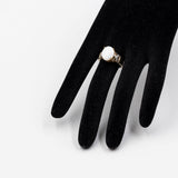 Anello vintage in oro 9k con opale cabochon (2ct) e diamanti , anni '80