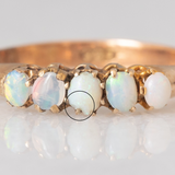 Veretta antica in oro giallo 9K con opali (0.20ctw ca.), anni ‘10/‘20