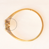 Anello a fiore antico in platino e oro giallo 18K con diamanti di taglio vecchia miniera, 1901-1910