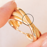 Orecchini vintage a cerchio a canna vuota in oro giallo 18K, anni ‘60