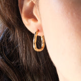 Orecchini a cerchio vintage in oro giallo 9K, anni ‘60/‘70