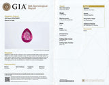 Anello vintage in platino 900 con zaffiro rosa a goccia (1,03ct) e diamanti (0,70ctw)