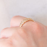 Anello vintage in oro giallo 18K con diamanti (0.50ctw), anni ‘70/‘80