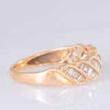 Anello vintage in oro giallo 18K con diamanti (0.50ctw), anni ‘70/‘80