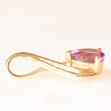 Collana vintage con catenina in oro giallo 9K e con ciondolo in oro giallo 9K con ametista (0.50ctw ca.) e diamanti (0.05ctw ca.), anni ‘70