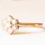 Anello a fiore in oro giallo 9K con diamanti di taglio brillante (0.40ctw ca.), anni ‘60