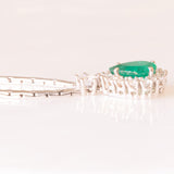 Collier in oro bianco 18K con smeraldo (1.20ct ca.) e diamanti di taglio brillante (0.58ctw ca.)