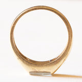 Anello a fascia vintage in oro giallo 14K con acquamarina (0.70ct ca.), anni ‘70