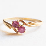 Anello Toi et Moi vintage in oro giallo 18K con rubini, anni ‘50/‘60