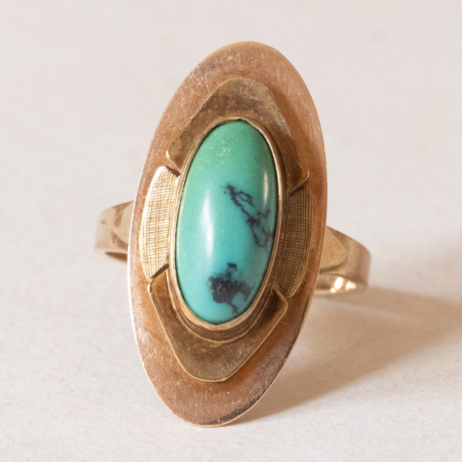 Anello Aperto In Turchese Boho Vintage – Regolabile, Lega Di Alta Qualità, Gioiello Donna Stile Avvolgente - 2