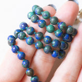 Collana vintage con chiusura in oro giallo 9K con azzurrite e malachite, anni ‘80/‘90