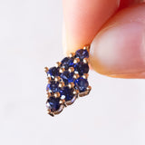 Ciondolo moderno in oro giallo 9K con zaffiri sintetici