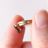 Ciondolo portafoto vintage con lamina in oro giallo 9K su metallo, anni ‘40/‘50