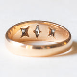 Anello gypsy retrò in oro giallo 14K con diamanti (0.16ctw ca.), anni ‘40