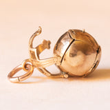 Ciondolo massonico con lamina in oro giallo 9K su argento con disegni incisi