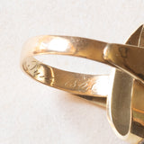 Anello antico in oro giallo 14K con granati di Boemia, seconda metà dell‘800