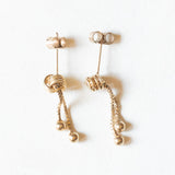 Orecchini vintage pendenti in oro giallo 9K, anni ‘60