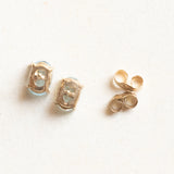 Orecchini punto luce vintage in oro giallo 9K con topazi azzurri, anni ‘90