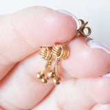 Orecchini vintage pendenti in oro giallo 9K, anni ‘60