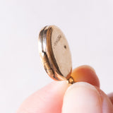 Ciondolo portafoto vintage con lamina in oro giallo 9K su metallo, anni ‘40/‘50