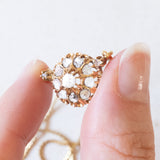 Collier con catenina in oro giallo 18K e con decorazione centrale convertita da orecchino antico in oro giallo 18K con diamanti di taglio rosetta (primi del ‘900)