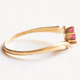 Anello Toi et Moi vintage in oro giallo 18K con rubini, anni ‘50/‘60