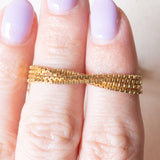 Collana vintage in oro giallo 14K con ciondolo con perle bianche e diamanti, anni ‘60/‘70