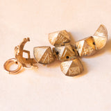 Ciondolo massonico con lamina in oro giallo 9K su argento con disegni incisi