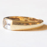 Anello a fascia vintage in oro giallo 14K con acquamarina (0.70ct ca.), anni ‘70