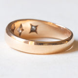 Anello gypsy retrò in oro giallo 14K con diamanti (0.16ctw ca.), anni ‘40