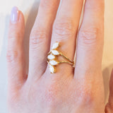 Anello vintage in oro giallo 18K con opali (0.60ctw ca.), anni ‘60/‘70