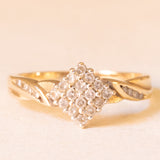 Anello in oro giallo e bianco 9K con diamanti (0.26ctw ca.), anni ‘70