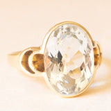 Anello da cocktail vintage in oro giallo 14K con acquamarina (2ct ca.), anni ‘60/‘70