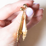 Orecchini antichi in oro giallo 8K, anni ‘10/‘20