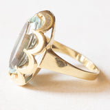 Anello vintage da cocktail in oro giallo 14K con acquamarina (8.30ct ca.), anni ‘60