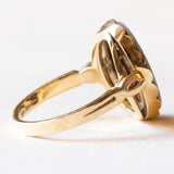 Anello vintage in oro giallo 14K con cammeo su agata, anni ‘60