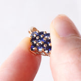 Ciondolo moderno in oro giallo 9K con zaffiri sintetici