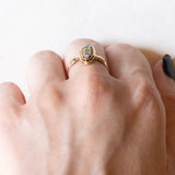 Anello antico in oro giallo 18K con turchesi e perline, anni ‘10/‘20