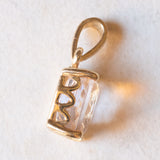 Ciondolo vintage in oro giallo 9K con morganite (1.10ct ca.), anni ‘90