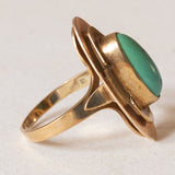 Anello Art Nouveau in oro giallo 14K con turchese, anni ‘20