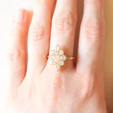 Anello vintage in oro giallo 18K con diamanti di taglio brillante (2.20ctw ca.), anni ‘70