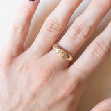 Anello gypsy retrò in oro giallo 14K con diamanti (0.16ctw ca.), anni ‘40