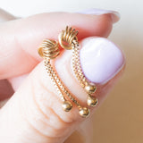 Orecchini vintage pendenti in oro giallo 9K, anni ‘60