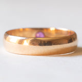 Anello gypsy vintage in oro giallo 14K con rubino sintetico, anni ‘40