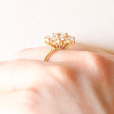 Anello vintage in oro giallo 18K con diamanti di taglio brillante (2.20ctw ca.), anni ‘70
