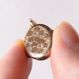 Ciondolo portafoto vintage con lamina in oro giallo 9K su metallo, anni ‘40/‘50